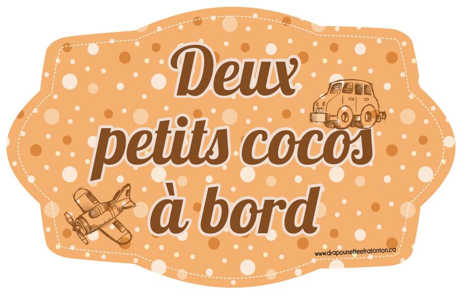 Drapounette et Ratonton - Autocollant BB à bord pour voiture, deux petits cocos