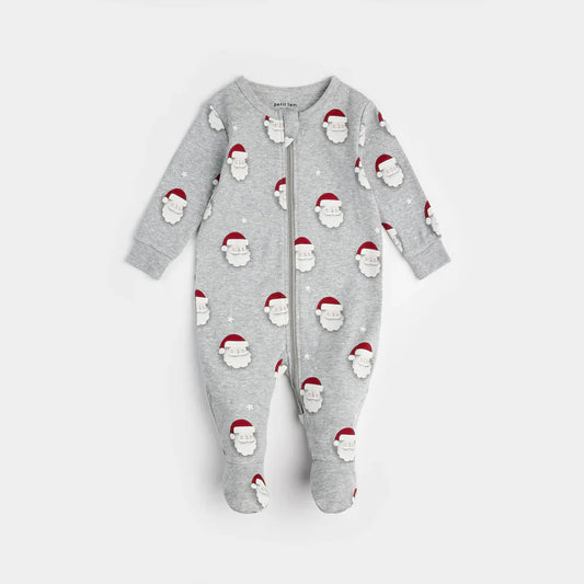 Petit lem - Dormeuse gris chiné à imprimé «Père Noël» (9 mois)
