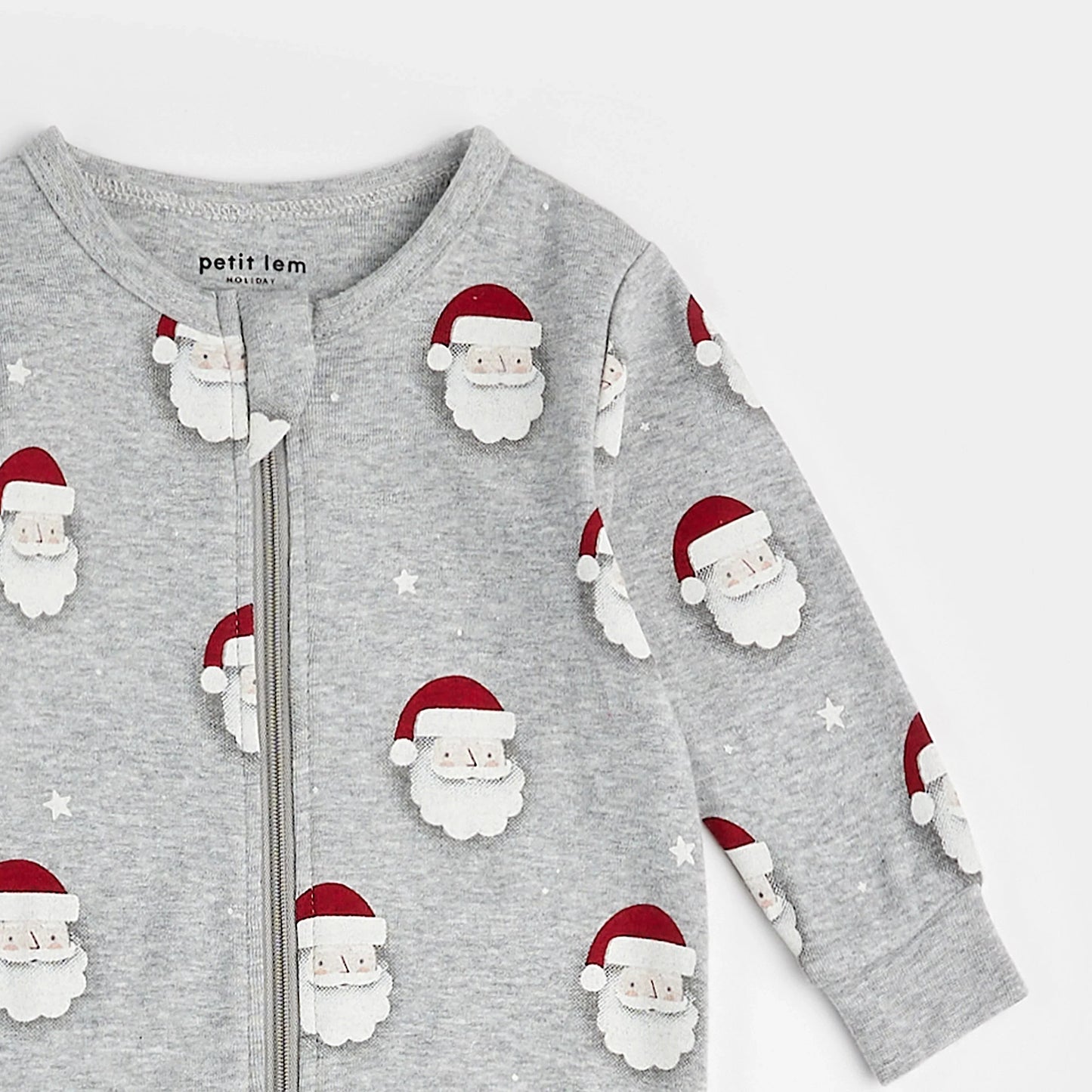 Petit lem - Dormeuse gris chiné à imprimé «Père Noël» (9 mois)