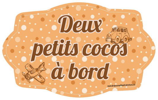 Drapounette et Ratonton - Autocollant BB à bord pour voiture, deux petits cocos
