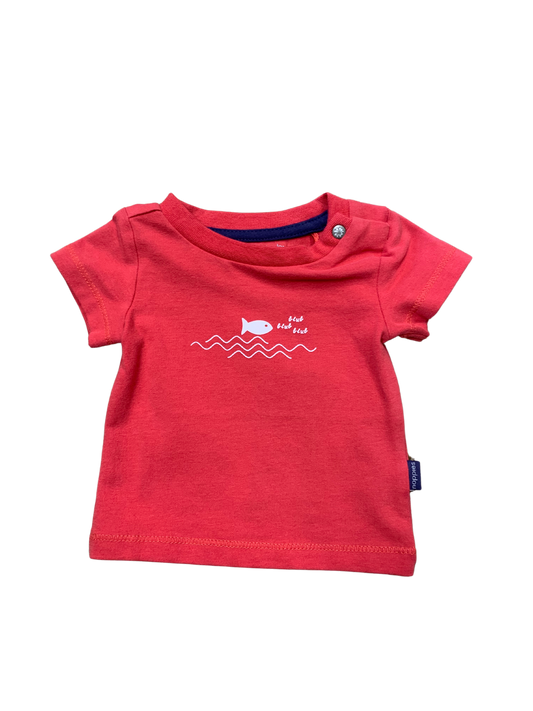 Noppies - Chandail rouge petit poisson (0/1 mois)
