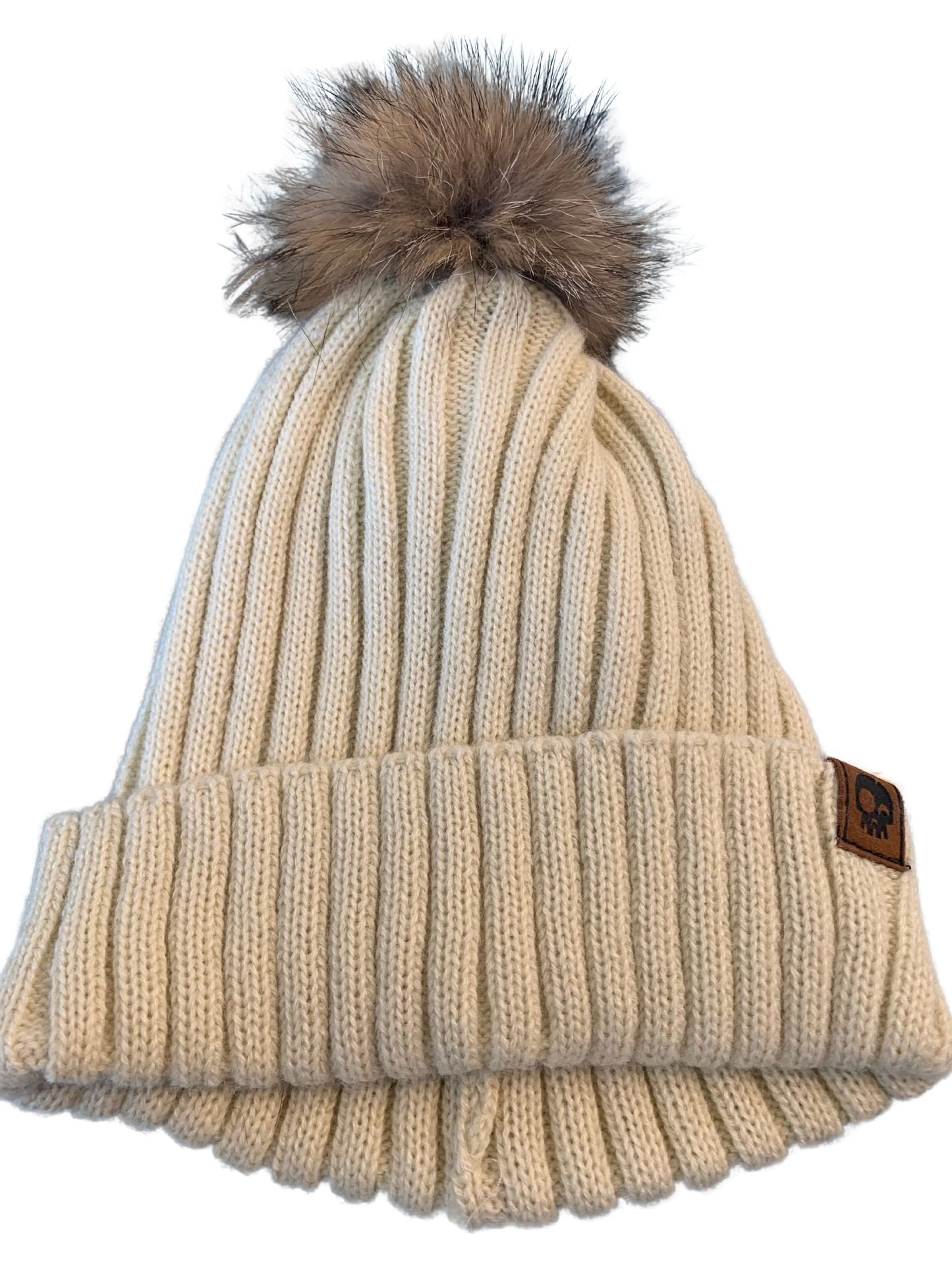 Headster kids - Tuque en tricot avec pompon, beige (2-6 ans)