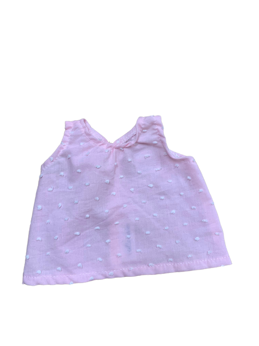 Veille sur toi - Camisole rose petits pois pour poupée gordis