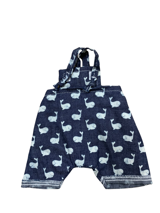 Veille sur toi - Salopette en jeans avec poissons pour poupée gordis
