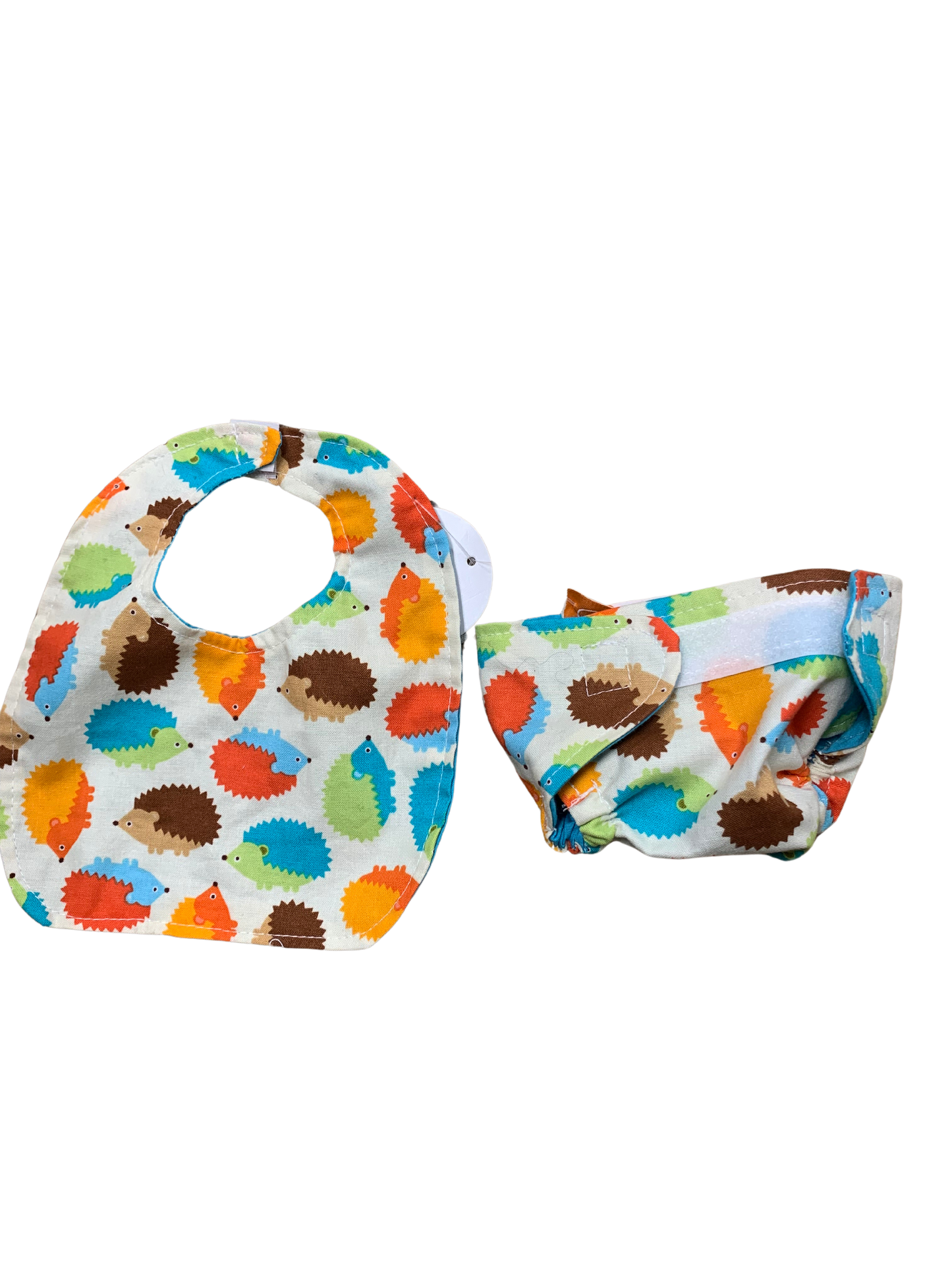 Oops - Ensemble bavoir et couche petits hérissons pour poupéé
