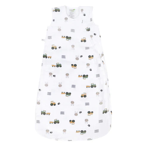 Perlimpinpin - Sac de nuit mousseline de coton - Tracteurs (0.7 tog)