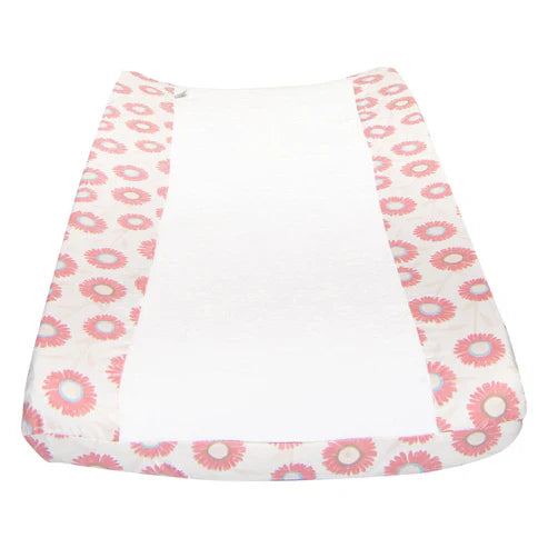 Perlimpinpin - Housse pour coussin de table à langer fleurs rose